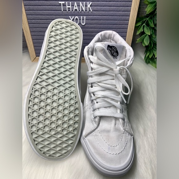 VANS Canvas Sk8-Hi True White Shoes size 7 high top - Picture 9 of 10